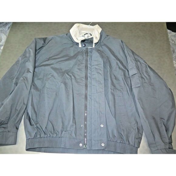 Aberdeen Collection Mens Sz L Olive Green Bomber Jacket w/Hood Cotton Blend EUC - Picture 4 of 9